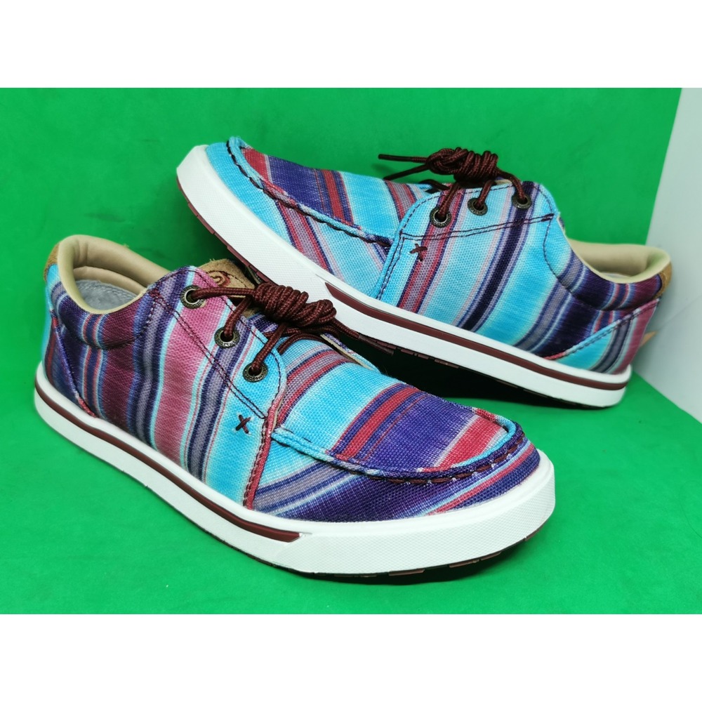 Twisted X Hooey Loper Women's Shoes Size 7 Blue Multi Lace Up Western Southwest